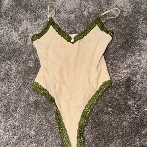 Edikted Forest Lacey Ribbed Bodysuit